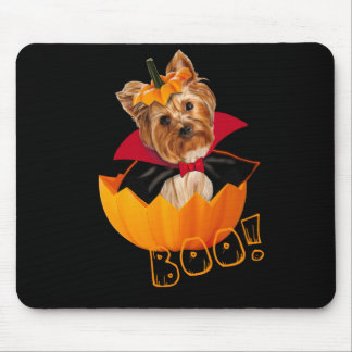 Tapis De Souris Halloween petite Yorkshire terrier citrouille