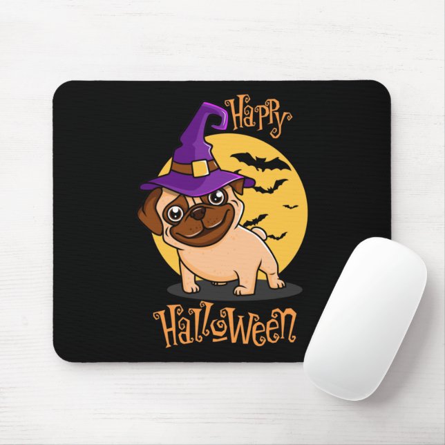 Tapis De Souris Halloween Puggy Mousepad (Avec souris)