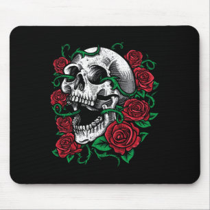 Tapis De Souris Halloween Rose Skull Skeleton idée cadeau