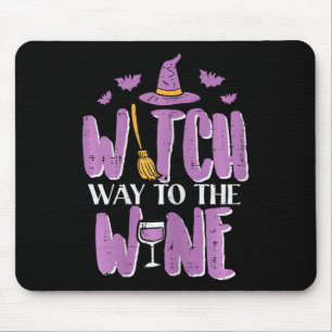 Tapis De Souris Halloween Sorcière Chemin À Drôle Pun Costume Fête