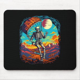 Tapis De Souris Halloween Squelette Éffrayant Parapente Skydiving