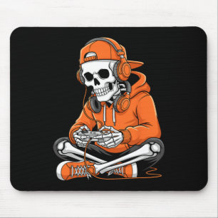 Tapis De Souris Halloween Squelette Joueur Vidéo Jeu Garçons Homme