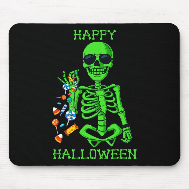 Tapis De Souris Halloween Squelette Saler Bonbon Amusant 1 (Devant)