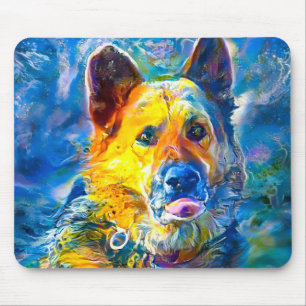 Tapis De Souris Halo : Portrait d'un berger allemand