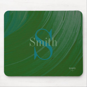 Tapis De Souris HAMbWG - Monogramme à spirale verte profonde