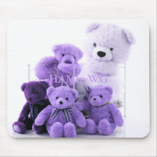 Tapis De Souris HAMbyWG - Plaquettes de souris - Nounours violets