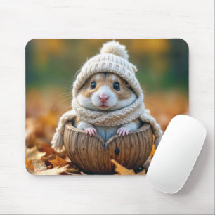 Tapis De Souris Hamster d'automne en coquille de noix