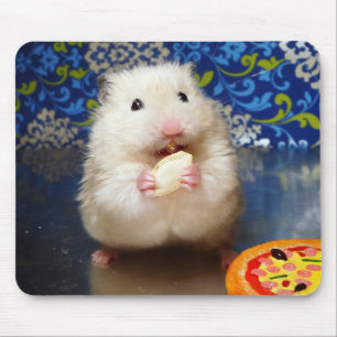 Tapis De Souris Hamster syrien pelucheux Kokolinka mangeant une
