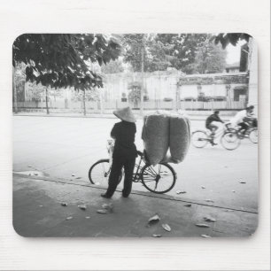 Tapis De Souris Hanoi Vietnam, femme livreuse à bicyclette (NR)