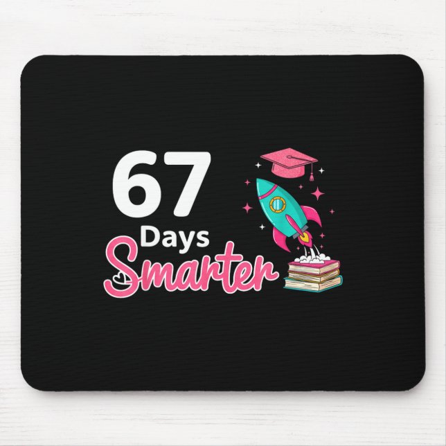 Tapis De Souris Happy 67 Days Smarter School Student Teacher Kids  (Devant)