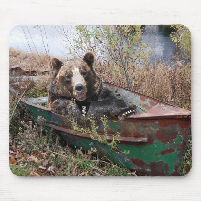 Tapis De Souris Happy Bear dans un bateau rouillé (Devant)