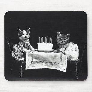Tapis De Souris Happy Birthday to Meow Kitties with Cake