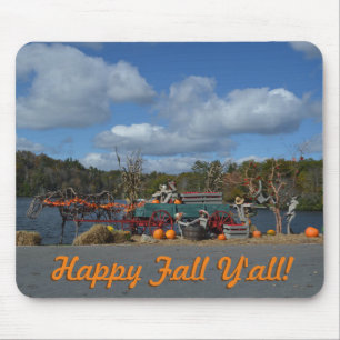 Tapis De Souris Happy Fall Y'all Automne Festival Display By Water