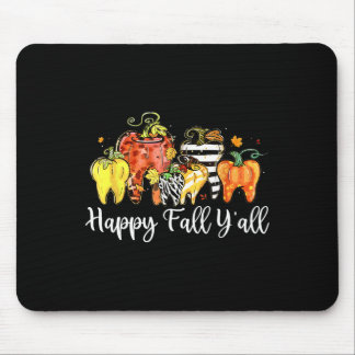 Tapis De Souris Happy Fall Y'all Citrouille Tooth Lepard Zebra Hal