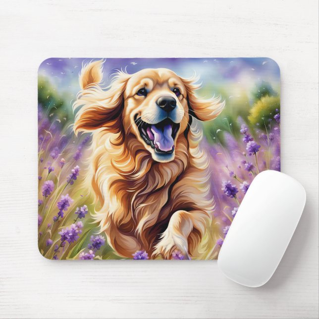Tapis De Souris Happy Golden Retriever (Avec souris)