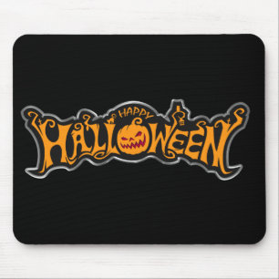 Tapis De Souris Happy Halloween Ruby Eye Pumpkin Silver Frame
