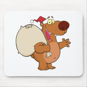 Tapis De Souris Happy Père Noël Bear, Salutation