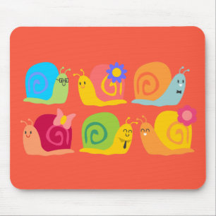 Tapis De Souris Happy snails cute snails
