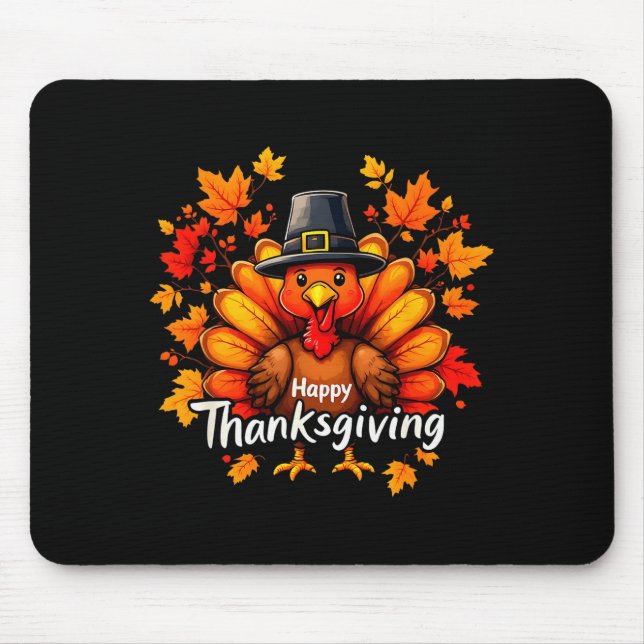 Tapis De Souris Happy Thanksgiving Funny Turkey Family Dinner Than (Devant)