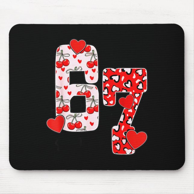 Tapis De Souris Happy Valentine’s Day 67 Meme Hearts Coquette Bow  (Devant)