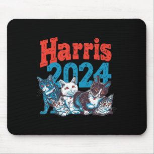Tapis De Souris Harris Election Cat Lady 2024 Démocrate Crazy Kitt
