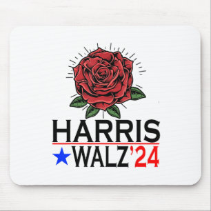 Tapis De Souris Harris Waltz Vote Kamala Flower 2024