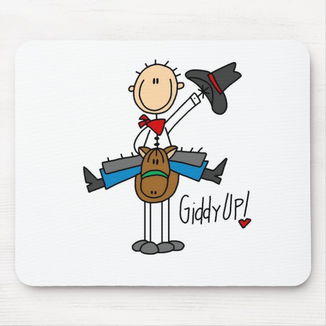 Tapis De Souris Haut étourdi ! Chiffre Mousepad de bâton de cowboy (Devant)