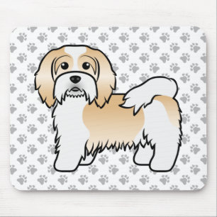 Tapis De Souris Havanais Fauve Et Blanc Chien De Dessin Animé Mign