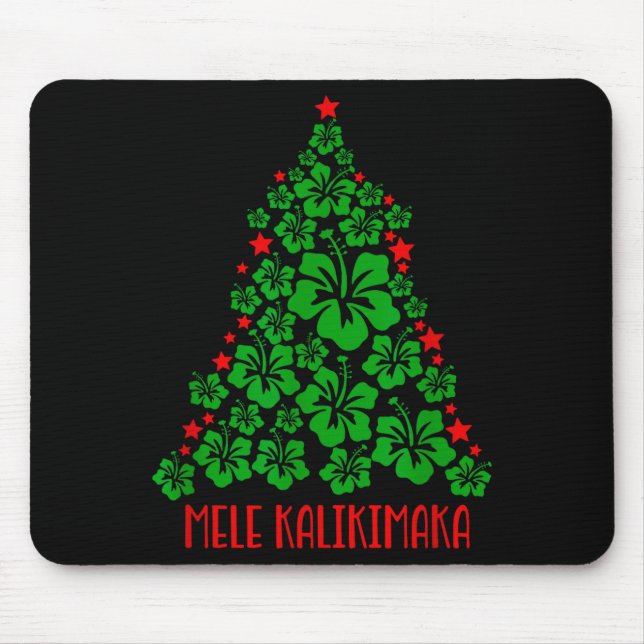 Tapis De Souris Hawaii Christmas Mele Kalikimaka Floral Christmas  (Devant)