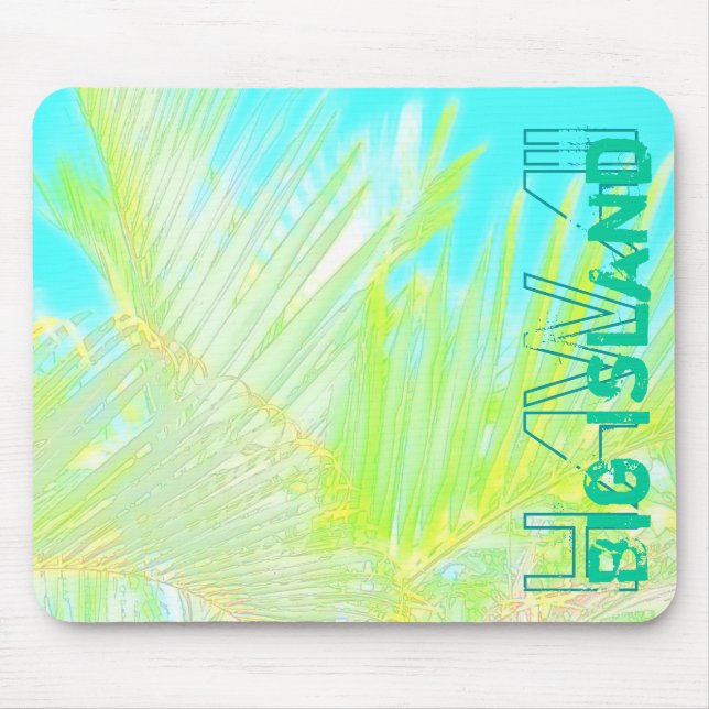 Tapis De Souris Hawaii grande île de palmier aquarelle mousepad (Devant)