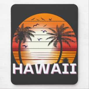 Tapis De Souris Hawaii Palm Trees Vintages Summer Beach