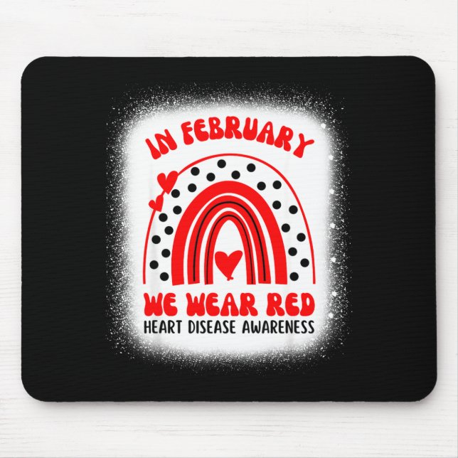 Tapis De Souris Heart Disease Awareness Supporting In February We  (Devant)