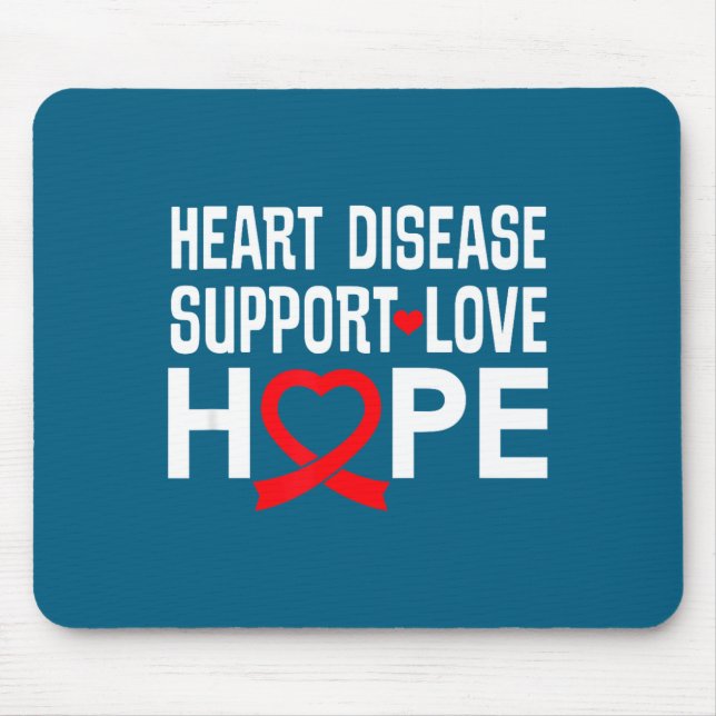 Tapis De Souris Heart Disease Suprt Love Hope Red Ribbon  (Devant)