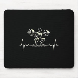Tapis De Souris Heartbeat Ecg Bodybuilder Weightlifting Weightlift