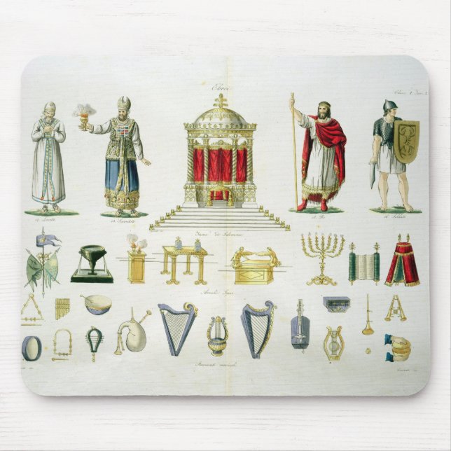 Tapis De Souris Hébreu Lévi, prêtre, roi et soldat avec sacré (Devant)