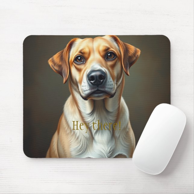 Tapis De Souris Hej là fine art mignon chien Illustration Cool (Avec souris)