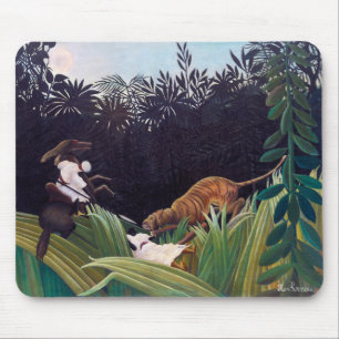 Tapis De Souris Henri Rousseau - Éclaireurs attaqués par un tigre