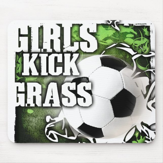 Tapis De Souris Herbe de coup-de-pied de filles (Devant)