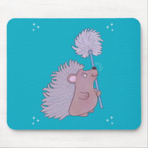 Tapis De Souris Hérisson avec Pissenlit Douce Art Populaire Natu