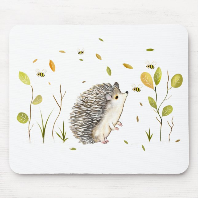 Tapis De Souris Hérisson et souris d'abeilles (Devant)