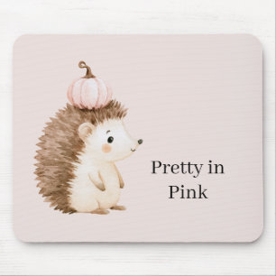 Tapis De Souris Hérisson Mignon Citrouille Rose