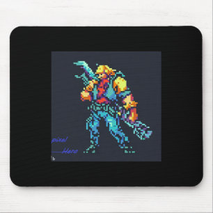 Tapis De Souris Héros (90's Retro Vidéo Jeu Pixel Style Art)