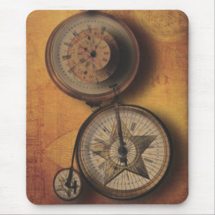 Tapis De Souris Heure d'aller horloge de Steampunk sur la