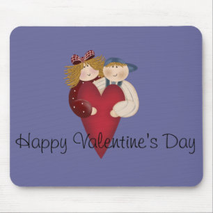 Tapis De Souris Heureuse Sainte-Valentin de couple de pays