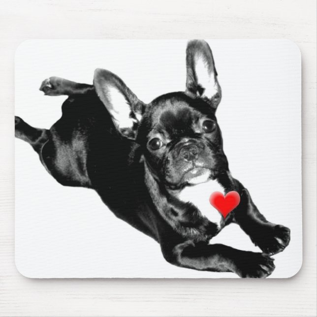 Tapis De Souris Heureuse Sainte-Valentin français Bulldog mousepad (Devant)