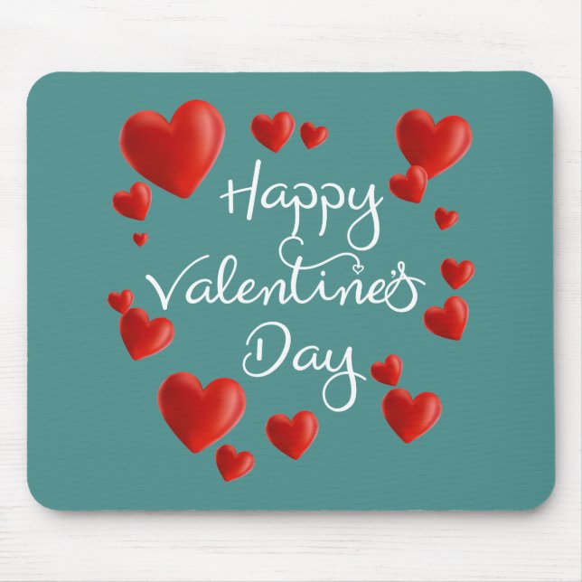 Tapis De Souris Heureuse Sainte-Valentin rouge | Mousepad de (Devant)