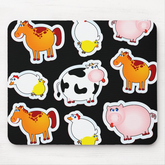 Tapis De Souris Heureux arrière - plan agricole, mousepad (Devant)
