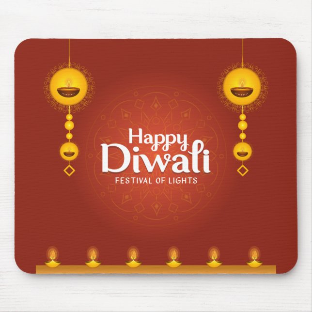 Tapis De Souris Heureux Diwali (Devant)