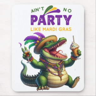 Tapis De Souris Heureux Mardi Gras Alligator