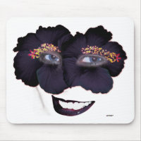 Hibiscus face avec sourire - noir/pourpre